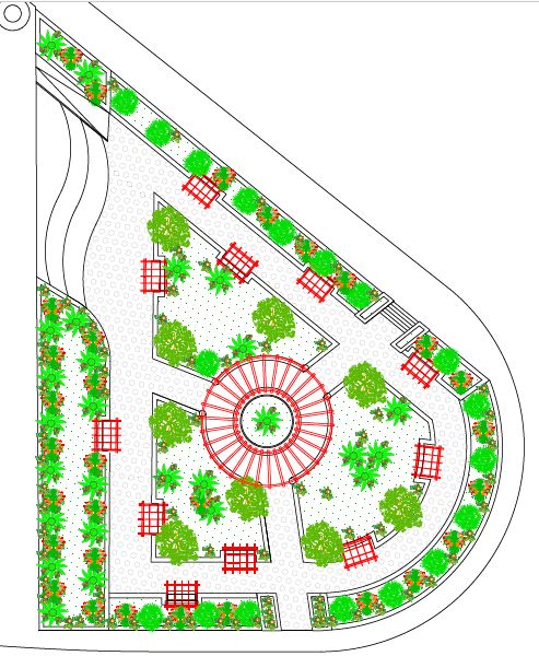 سایت پلان پروژه معماری طراحی پارک (بوستان)