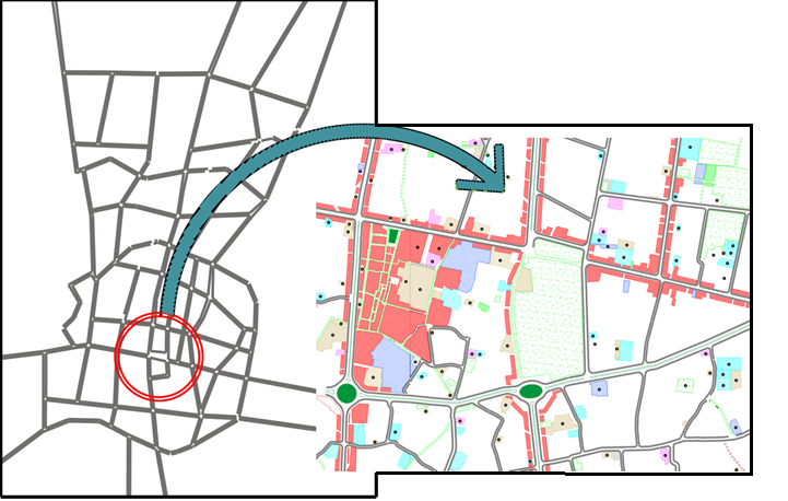 نقشه موقعیت فضا در کل شهر