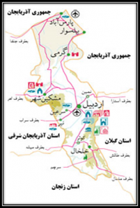 نقشه استان اردبیل