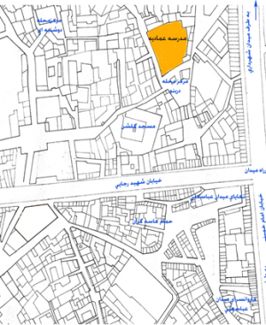 موقعیت قرارگیری مدرسه عمادیه
