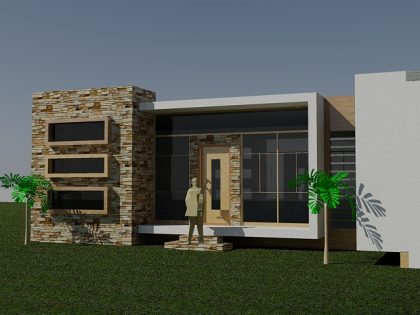 دانلود پروژه طراحی ویلای مدرن 1 طبقه با تمامی مدارک - Image 3